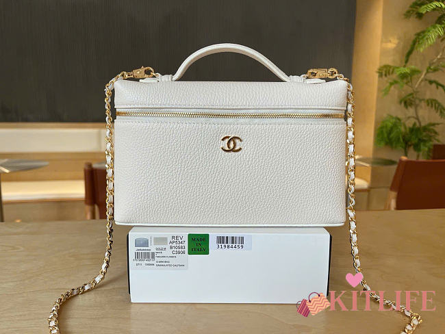 Kitlife Chanel 26A Vanity Bag White AP5347 15x23x5cm - 1
