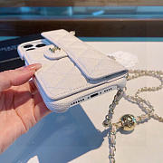 Kitlife Chanel Phone Case White Lambskin With Chain - 6