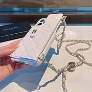 Kitlife Chanel Phone Case White Lambskin With Chain - 5