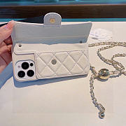 Kitlife Chanel Phone Case White Lambskin With Chain - 4