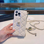 Kitlife Chanel Phone Case White Lambskin With Chain - 3
