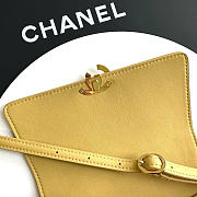 Kitlife Chanel 26K Handbag Yellow Calfskin 22.5×14×8cm - 4