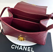 Kitlife Chanel 26K Handbag Burgundy Calfskin 22.5×14×8cm - 4