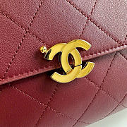 Kitlife Chanel 26K Handbag Burgundy Calfskin 22.5×14×8cm - 2