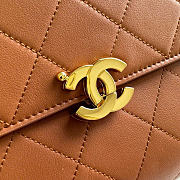 Kitlife Chanel 26K Handbag Brown Calfskin 22.5×14×8cm  - 3