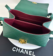 Kitlife Chanel 26K Handbag Green Calfskin 22.5×14×8cm  - 6