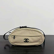 Kitlife Chanel 26M Coco Beach Rugby Shoulder Bag Beige 30x10x14cm - 1