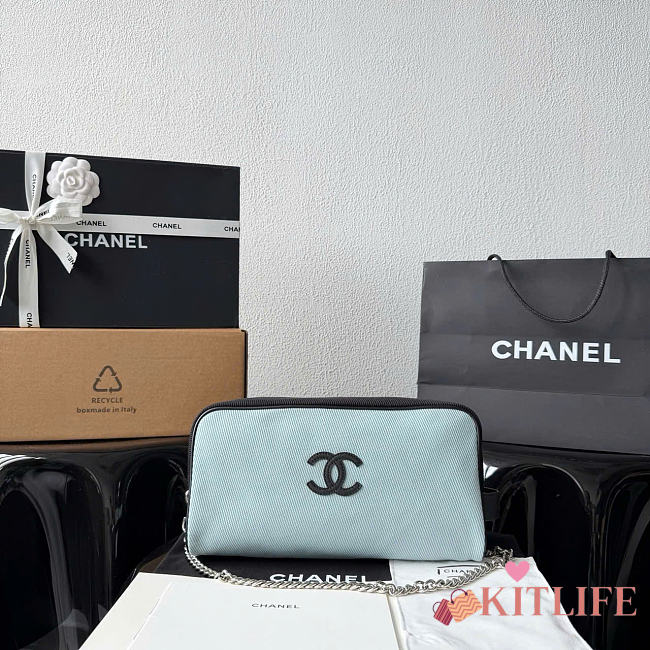 Kitlife Chanel 26M Coco Beach Toiletry Bag Blue 29x16x12cm - 1