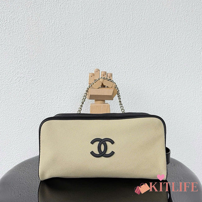 Kitlife Chanel 26M Coco Beach Toiletry Bag Beige 29x16x12cm - 1