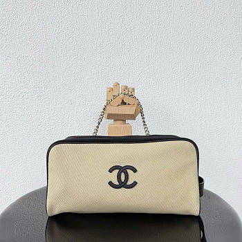 Kitlife Chanel 26M Coco Beach Toiletry Bag Beige 29x16x12cm