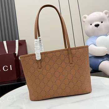 Kitlife Gucci Tribeca Small Tote Bag Brown Leather 875236 25x19x11.5cm