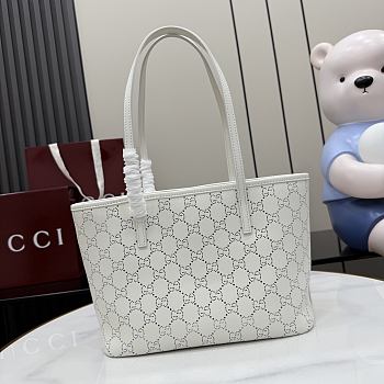 Kitlife Gucci Tribeca Small Tote Bag White Leather 875236 25x19x11.5cm 