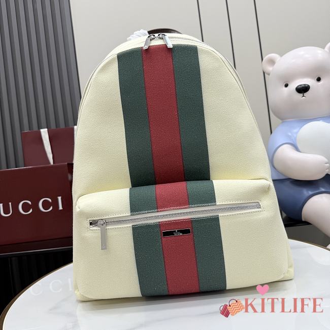 Kitlife Gucci Positano Large Backpack Ivory Canvas 875226 34x45x17cm - 1