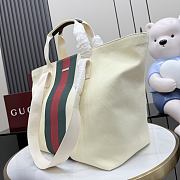 Kitlife Gucci Positano Medium Tote Bag Ivory Canvas ‎875929 36x35x21.5cm  - 4