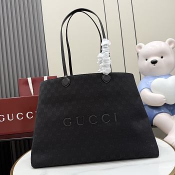 Kitlife Gucci NY Large Tote Bag Grey & Black GG Canvas A00B4R 42x30x18cm