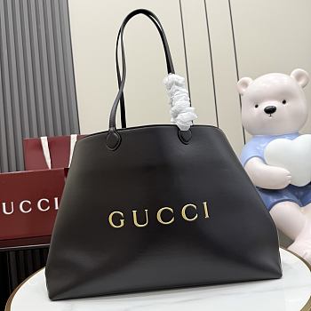 Kitlife Gucci NY Large Tote Bag Black Leather A00B4R 42x30x18cm