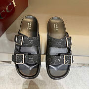 Kitlife Gucci Men's Slide Sandal Black With Buckles - 1