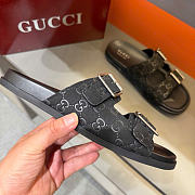 Kitlife Gucci Men's Slide Sandal Black With Buckles - 5