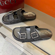 Kitlife Gucci Men's Slide Sandal Black With Buckles - 4