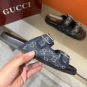Kitlife Gucci Men's Slide Sandal Dark Blue With Buckles  - 5