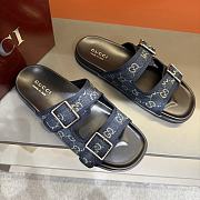 Kitlife Gucci Men's Slide Sandal Dark Blue With Buckles  - 4