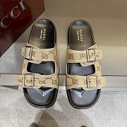 Kitlife Gucci Men's Slide Sandal Beige With Buckles  - 1