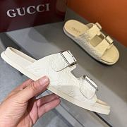 Kitlife Gucci Men's Slide Sandal White With Buckles  - 6