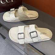 Kitlife Gucci Men's Slide Sandal White With Buckles  - 5