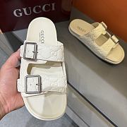 Kitlife Gucci Men's Slide Sandal White With Buckles  - 2
