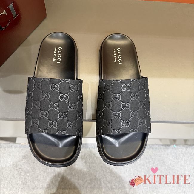 Kitlife Gucci Men Slide Sandals In Black - 1