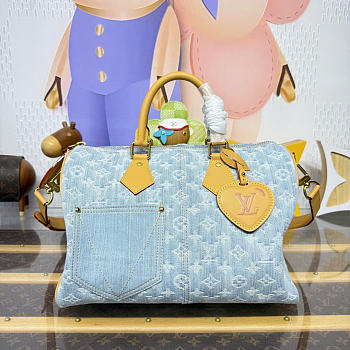 Kitlife Louis Vuitton Speedy Bandoulière 30 Bag Light Blue Denim M2A209 34x19x22cm