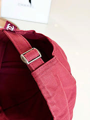 Kitlife Chanel Embroidered Baseball Cap Burgundy - 5
