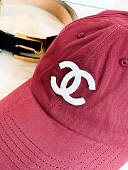 Kitlife Chanel Embroidered Baseball Cap Burgundy - 2