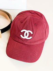 Kitlife Chanel Embroidered Baseball Cap Burgundy - 1