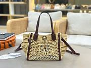Kitlife Chloe Small Iconic Double Carry Bag In Raffia 23x20x12cm - 1