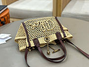 Kitlife Chloe Small Iconic Double Carry Bag In Raffia 23x20x12cm - 2