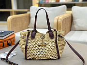 Kitlife Chloe Small Iconic Double Carry Bag In Raffia 23x20x12cm - 3