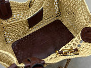 Kitlife Chloe Small Iconic Double Carry Bag In Raffia 23x20x12cm - 4