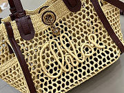 Kitlife Chloe Small Iconic Double Carry Bag In Raffia 23x20x12cm - 6