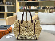 Kitlife Chloe Large Iconic Double Carry Bag In Raffia 28x29x15cm - 1