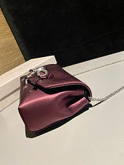 Kitlife Jimmy Choo Burgundy Satin Mini Bag with Crystal Bow 19x12x7cm - 6