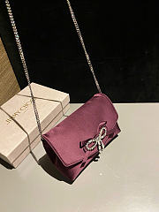 Kitlife Jimmy Choo Burgundy Satin Mini Bag with Crystal Bow 19x12x7cm - 5