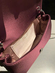 Kitlife Jimmy Choo Burgundy Satin Mini Bag with Crystal Bow 19x12x7cm - 2