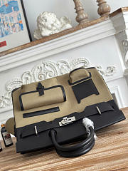 Kitlife Hermes Birkin Cargo HAC 40cm Black Swift Leather & Tan Canvas Patchwork Bag - 5