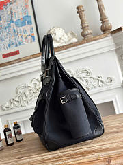 Kitlife Hermes Birkin Cargo HAC 40cm Black Swift Leather & Dark Blue Canvas Patchwork Bag - 4