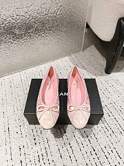 Kitlife Chanel Ballet Flats Shoes Pink Lambskin & Tweed - 1