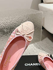 Kitlife Chanel Ballet Flats Shoes Pink Lambskin & Tweed - 5