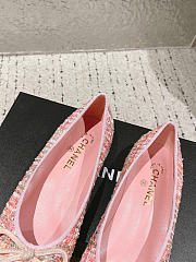 Kitlife Chanel Ballet Flats Shoes Pink Lambskin & Tweed - 3