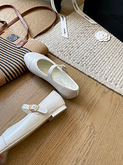 Kitlife Chanel Mary Janes Lambskin White Shoes - 6