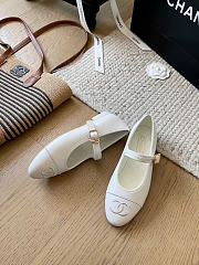 Kitlife Chanel Mary Janes Lambskin White Shoes - 4